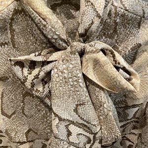 Vintage snake print tie blouse